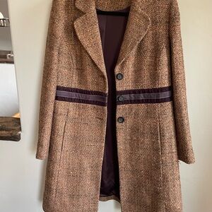 Elegant Bode Brown Tweed Women's Coat